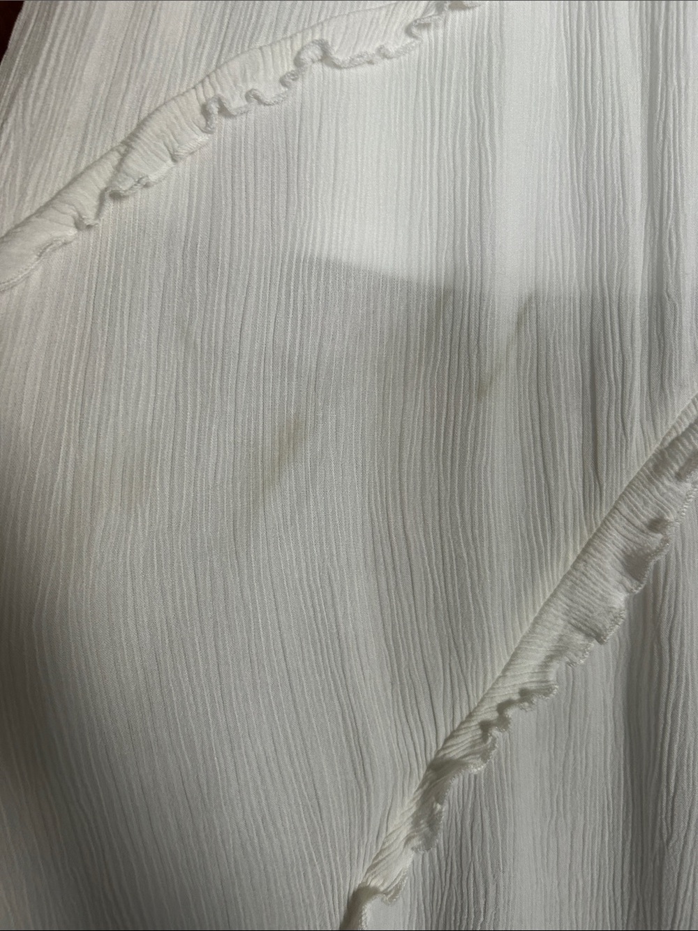 Asymmetrical White Ruffle Midi Skirt with Drawstring Waist - Picture 4 of 5